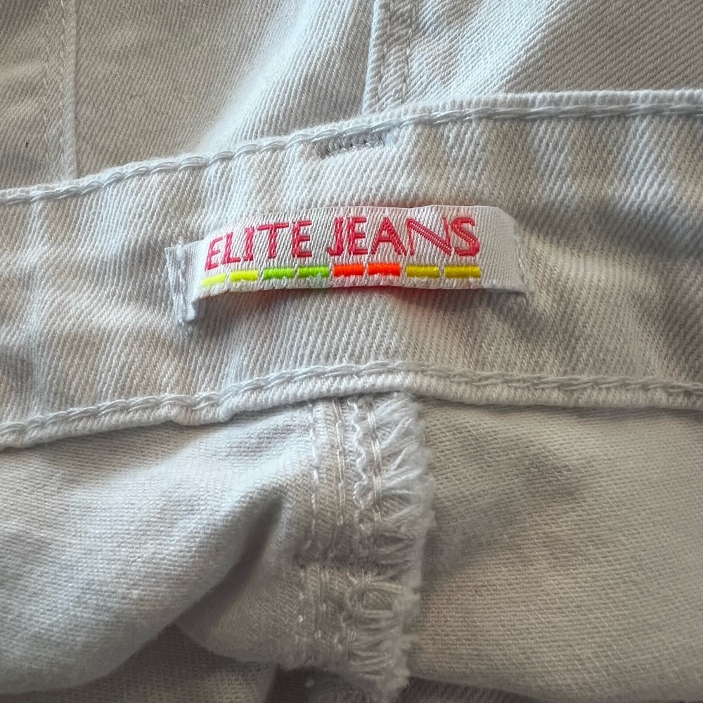 Elite Jeans White Distressed Straight-Leg – Size 23/24 🤍👖 - Picture 9 of 12